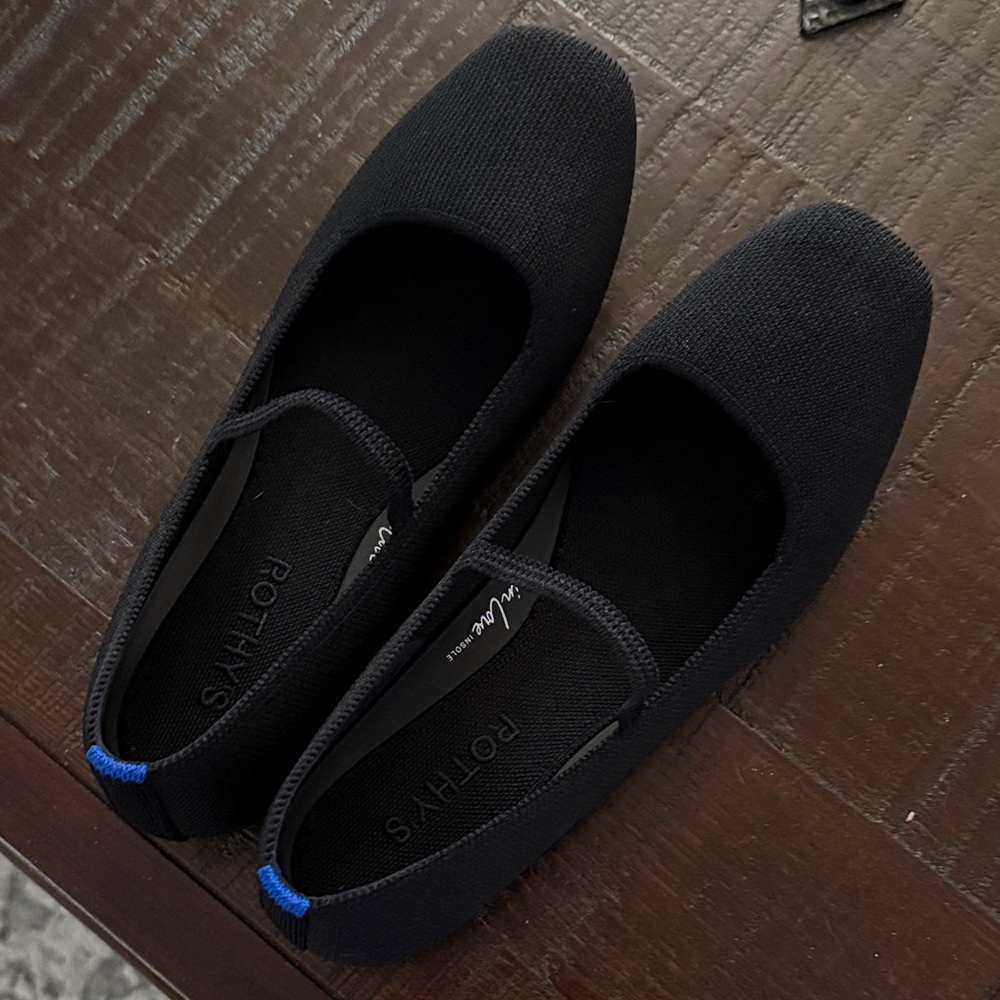 Rothy's Women's Black Loafers Mary Jane version square toe